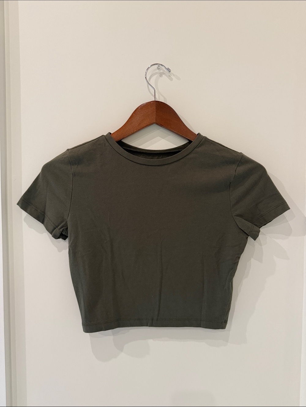 wild fable Olive Green Cropped Crewneck Tee - Women